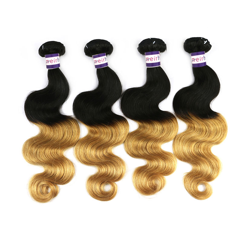 Blonde Black Ombre Hair Body Wave Hairstyles Color 1B/27